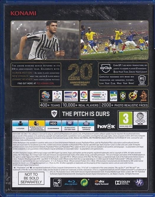 Pro Evolution Soccer 2016 - PS4 (A Grade) (Genbrug)